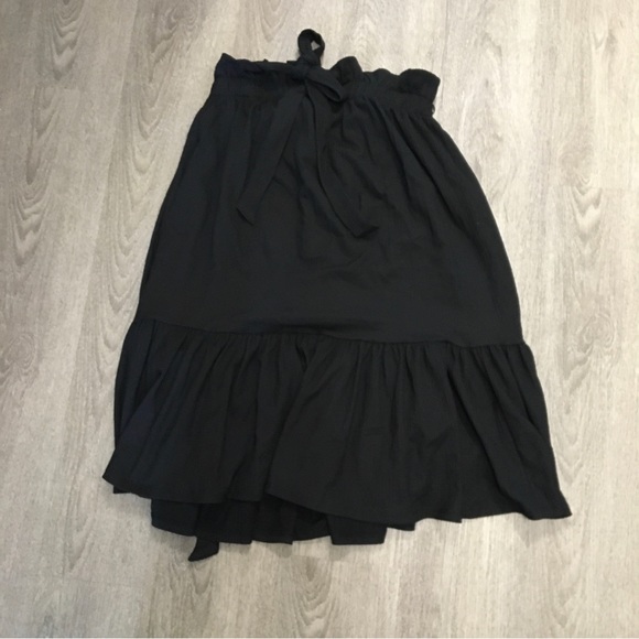 H&M Black Frill Dress With Bow and Shoulder Ties - Picture 1 of 5